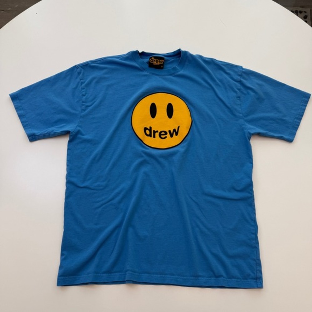 Drew House Mascot Smiley Blue Cotton Graphic T-Shirt Mens Large